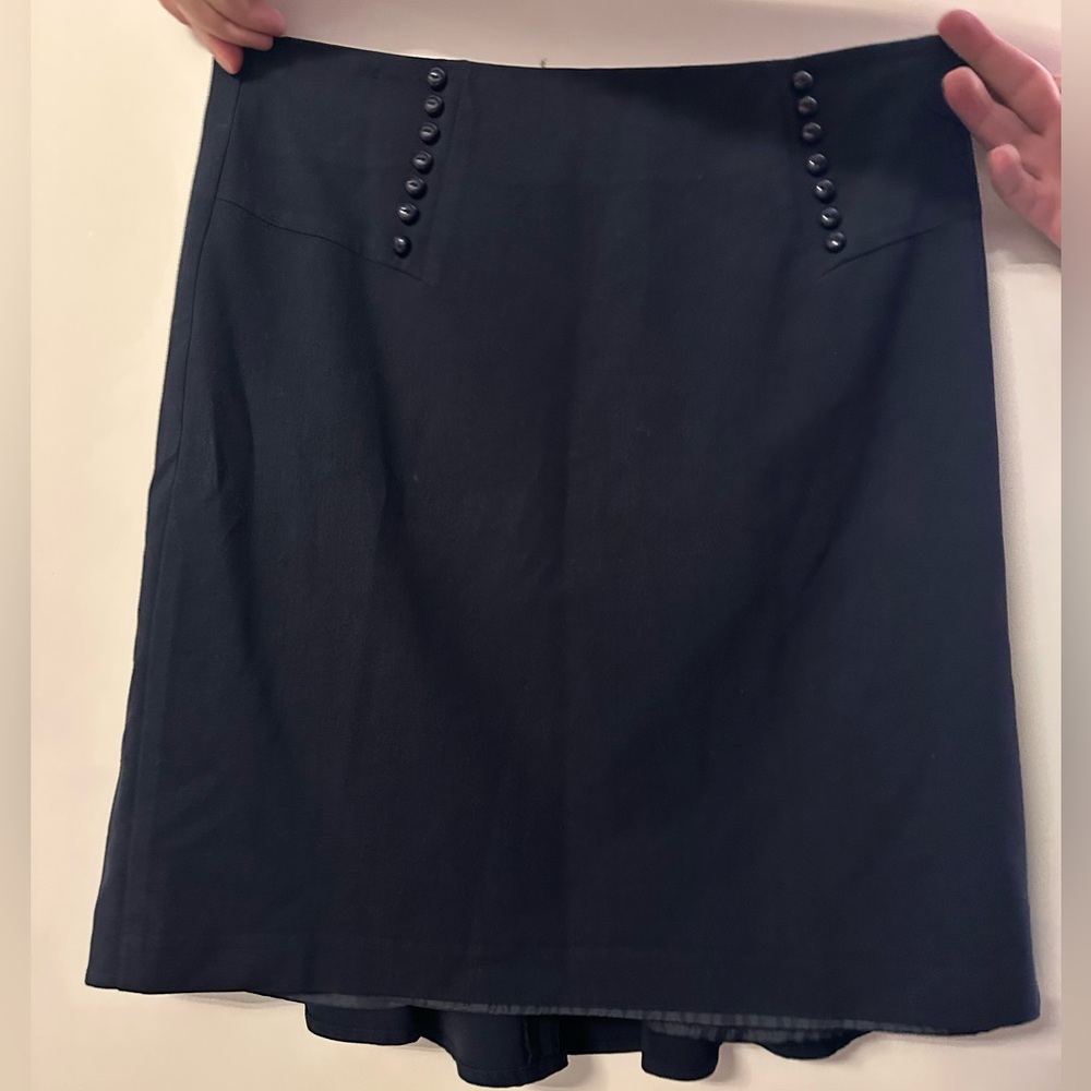 AGB Black Pencil Skirt with Button Trim